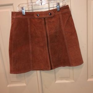 Burnt orange suede skirt